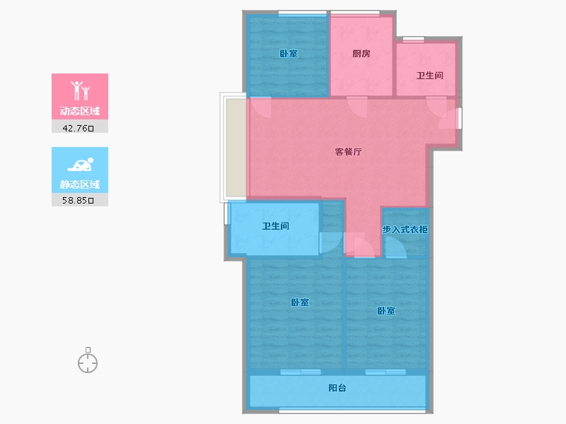 浙江省-舟山市-绿城沁润公寓-92.01-户型库-动静分区