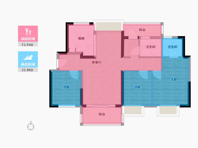 广东省-广州市-融创岚樾臺-74.27-户型库-动静分区