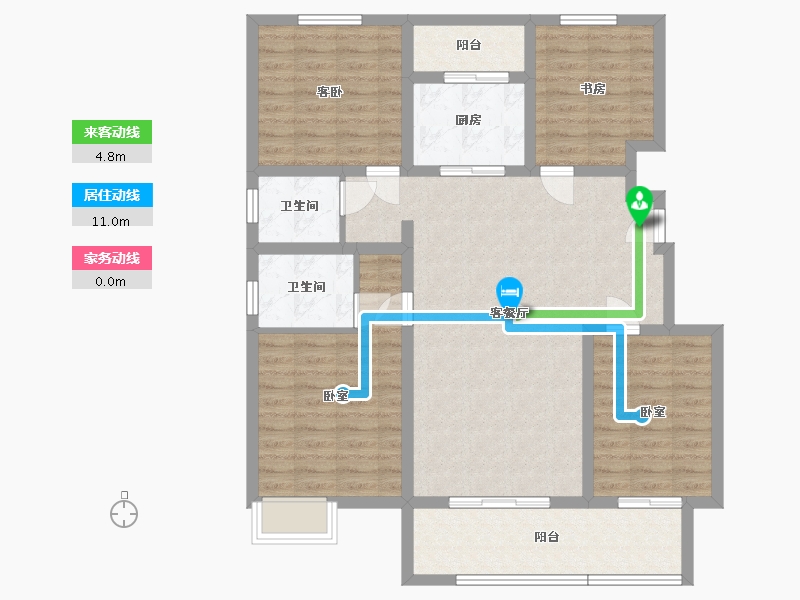 安徽省-六安市-众安玖珑府-109.46-户型库-动静线