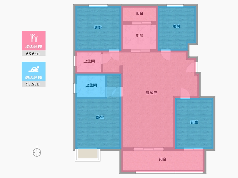 安徽省-六安市-众安玖珑府-109.46-户型库-动静分区