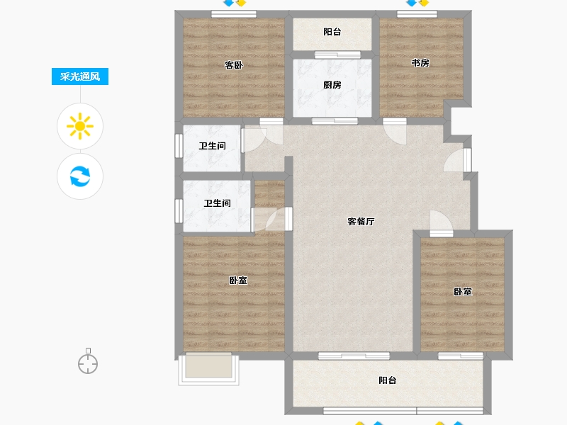 安徽省-六安市-众安玖珑府-109.46-户型库-采光通风