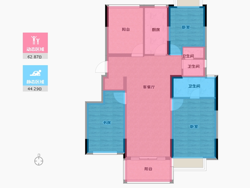 湖南省-长沙市-合能·枫丹星悦-96.00-户型库-动静分区