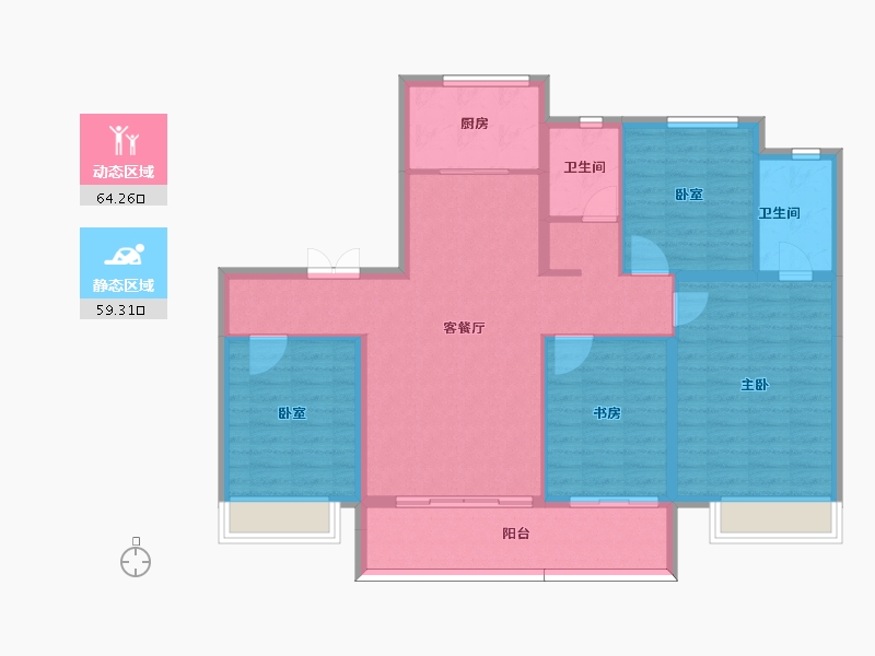 山东省-青岛市-鲁商健康城-111.98-户型库-动静分区