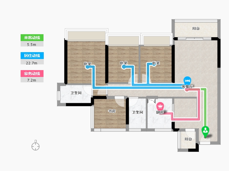 广东省-深圳市-龙光玖悦台-88.46-户型库-动静线