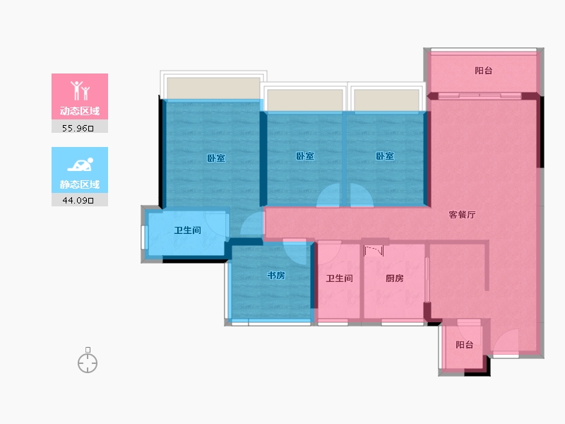 广东省-深圳市-龙光玖悦台-88.46-户型库-动静分区