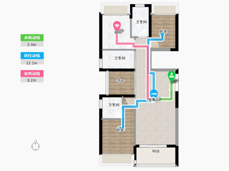 广东省-广州市-佳兆业悦江府-76.00-户型库-动静线