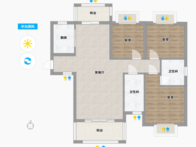 湖南省-邵阳市-毅丰状元府-88.55-户型库-采光通风