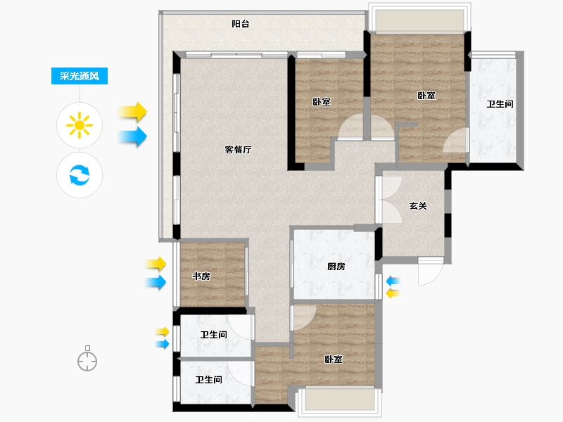 广东省-广州市-佳兆业悦江府-114.00-户型库-采光通风