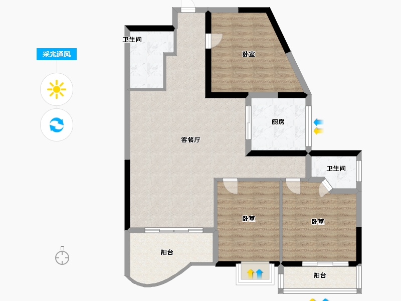 湖北省-武汉市-光谷东郡-98.30-户型库-采光通风