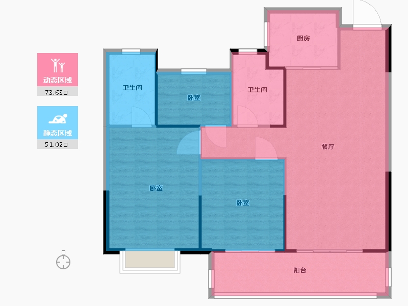 湖南省-常德市-美的 中梁御湖半岛-115.71-户型库-动静分区