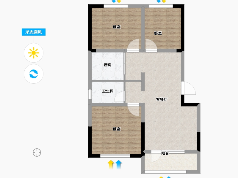 山东省-青岛市-澜山悦府-78.01-户型库-采光通风