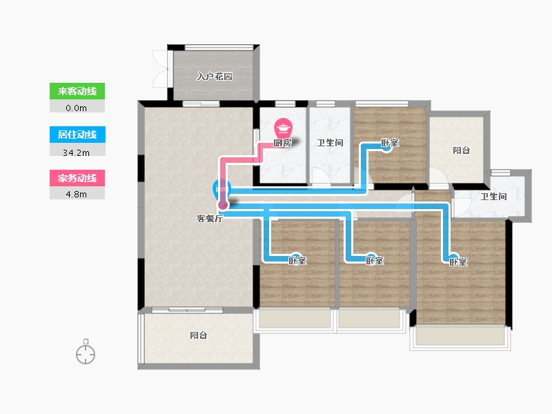 广东省-深圳市-深圳东星河丹堤-131.84-户型库-动静线