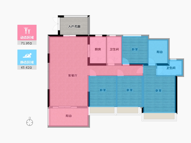 广东省-深圳市-深圳东星河丹堤-131.84-户型库-动静分区