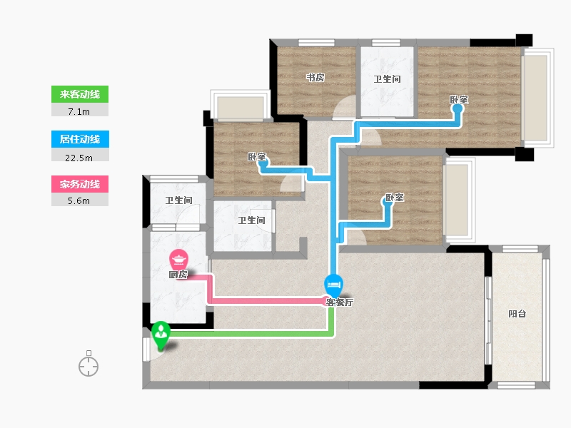 广东省-梅州市-创杰·璟苑-108.44-户型库-动静线