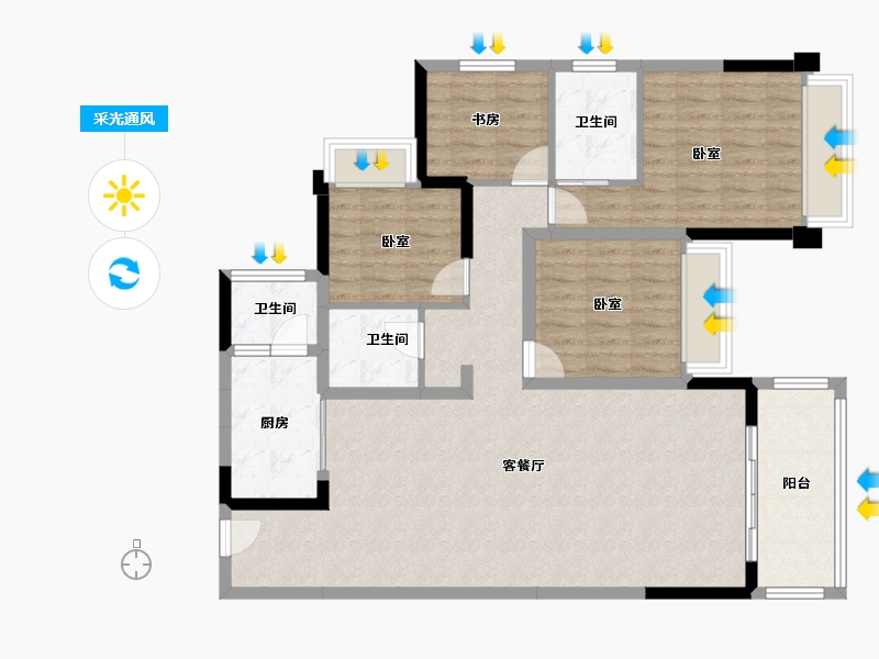 广东省-梅州市-创杰·璟苑-108.44-户型库-采光通风