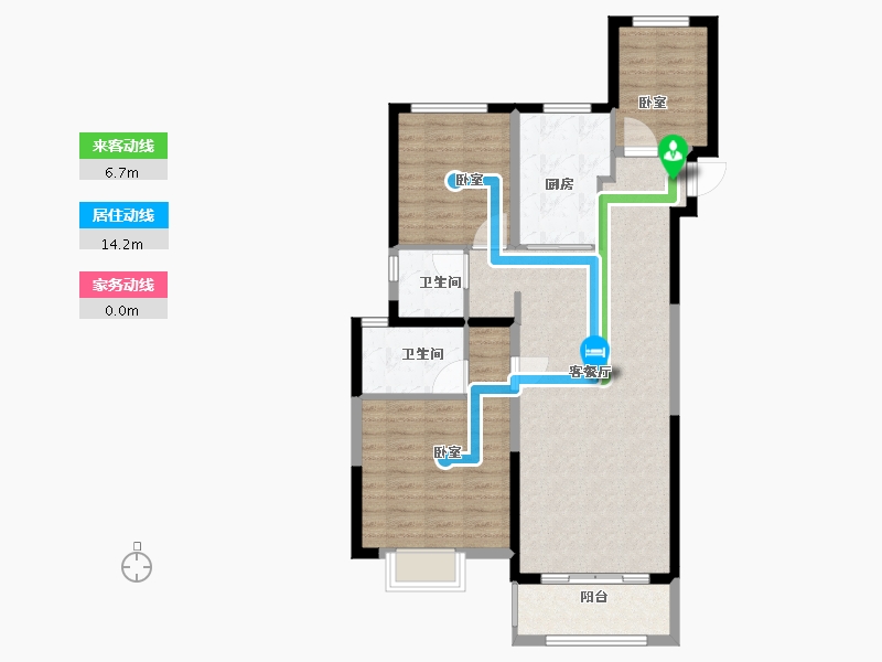 湖北省-武汉市-万科保利理想城市-90.65-户型库-动静线