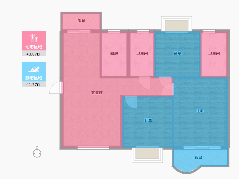 湖北省-武汉市-光谷东郡-81.78-户型库-动静分区