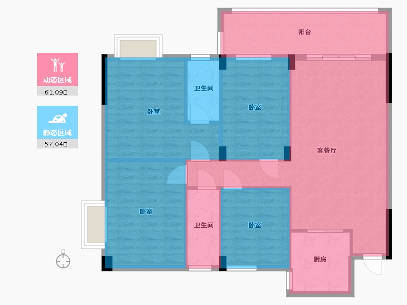 广东省-梅州市-佳旺尚江府-107.54-户型库-动静分区