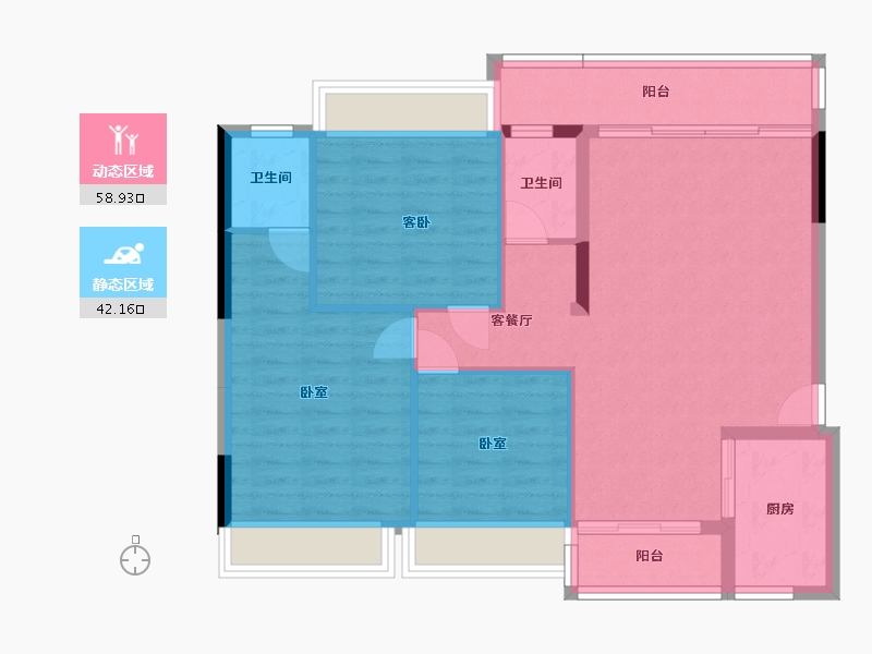 湖南省-郴州市-汇华玉珑新城-91.74-户型库-动静分区