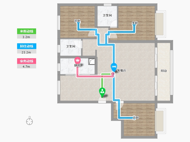 山东省-青岛市-鲁骐金岸世家-103.46-户型库-动静线