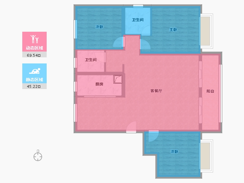 山东省-青岛市-鲁骐金岸世家-103.46-户型库-动静分区