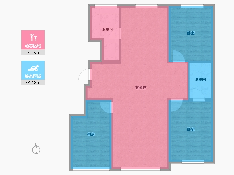 吉林省-长春市-万龙建阳府-85.73-户型库-动静分区