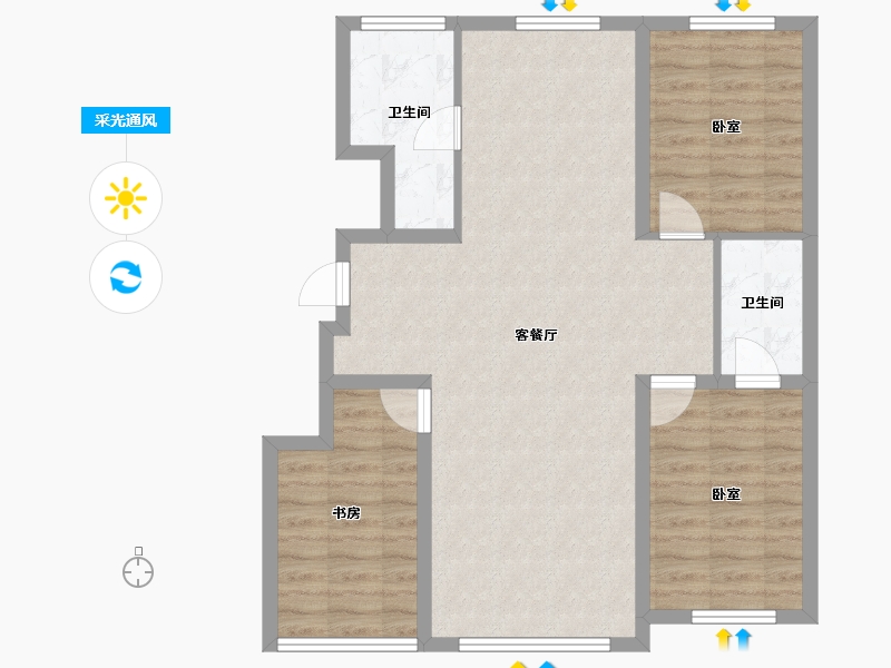 吉林省-长春市-万龙建阳府-85.73-户型库-采光通风