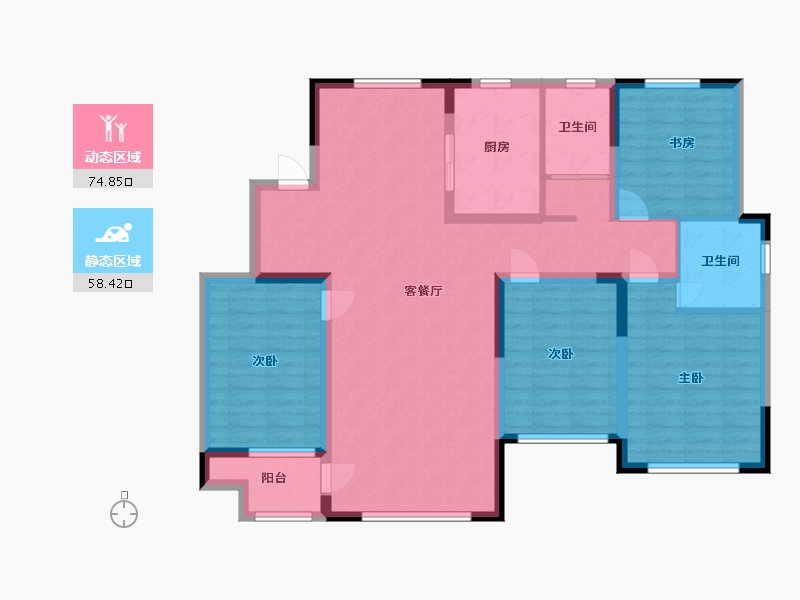 山东省-潍坊市-高创桃源-119.50-户型库-动静分区