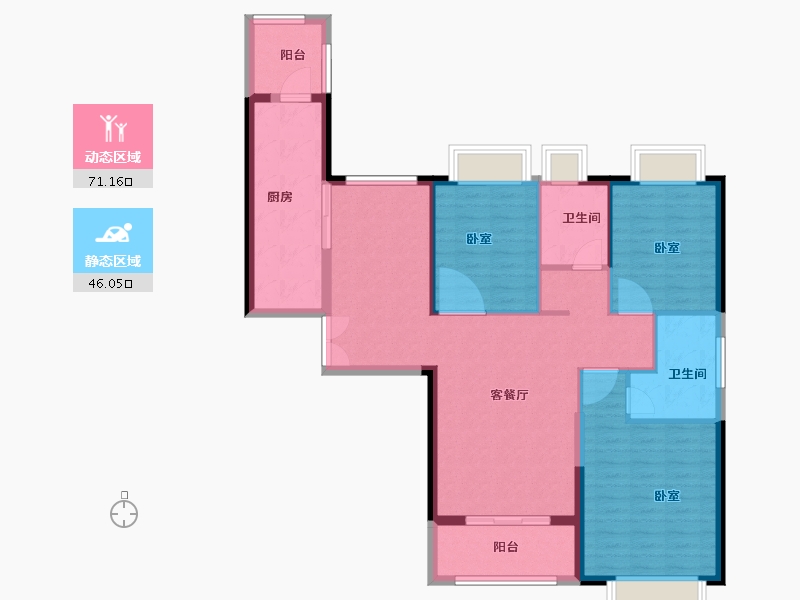 湖北省-武汉市-君荟天地-106.00-户型库-动静分区