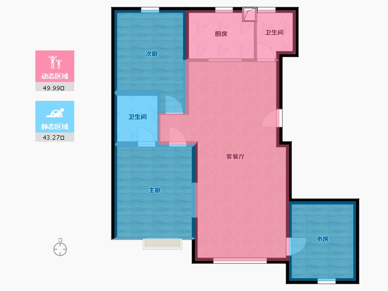 吉林省-长春市-剑桥春雨-83.75-户型库-动静分区