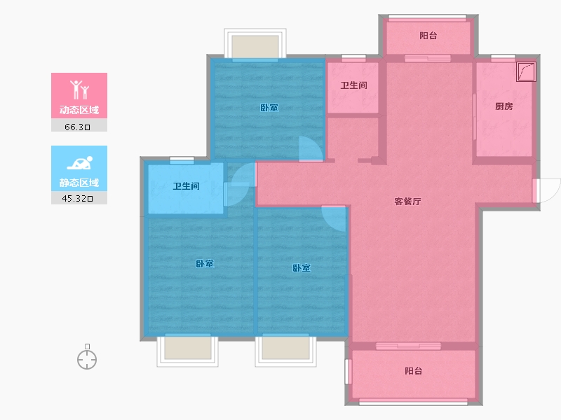 湖北省-孝感市-汉川公园新城二期-100.37-户型库-动静分区