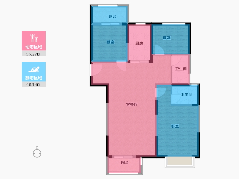 河南省-许昌市-万象三期水岸香郡-92.00-户型库-动静分区