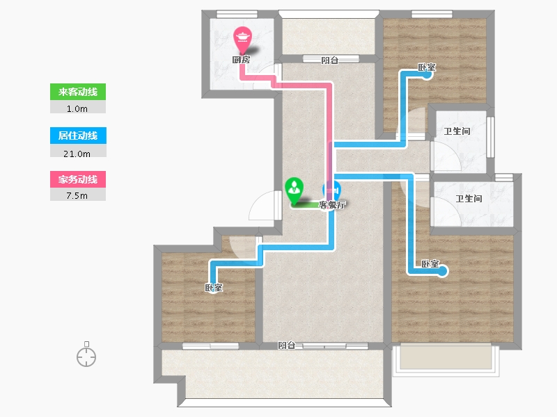 河南省-周口市-法姬娜·滨湖国际-94.01-户型库-动静线