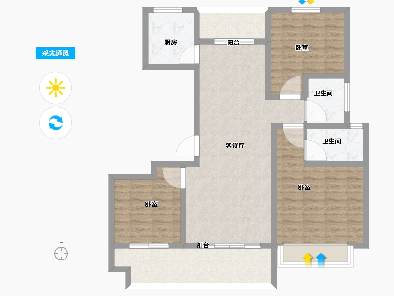 河南省-周口市-法姬娜·滨湖国际-94.01-户型库-采光通风