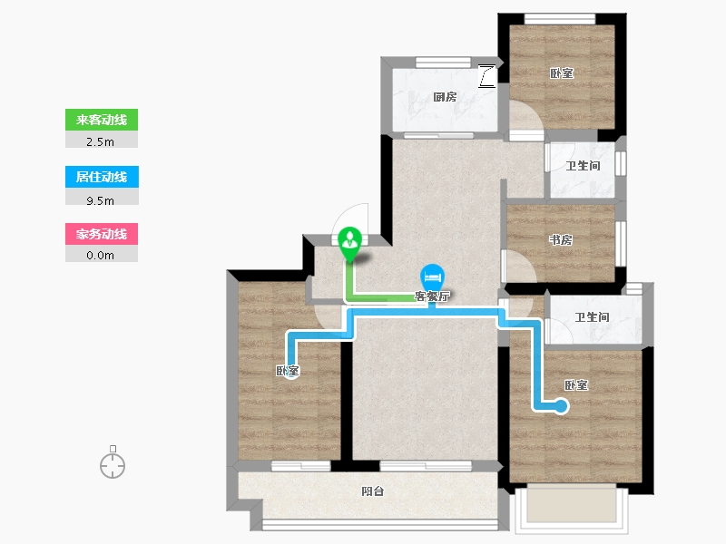 湖北省-荆州市-保利堂悦-61.73-户型库-动静线