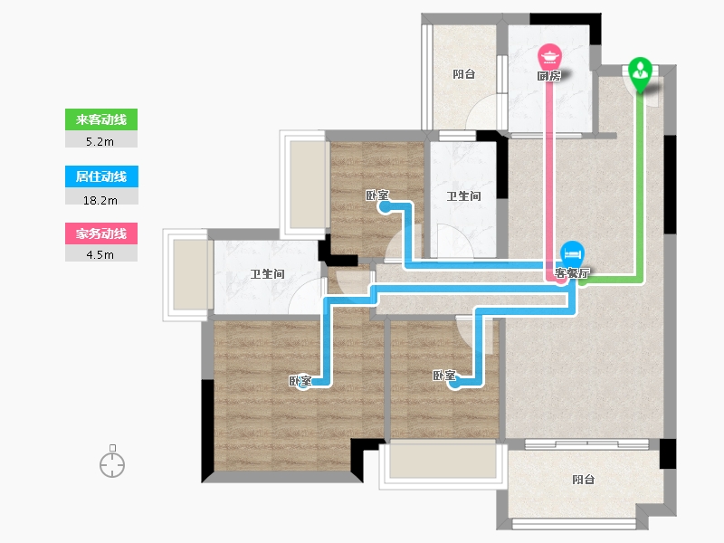 广东省-广州市-嘉霖聚和尊悦台-70.86-户型库-动静线