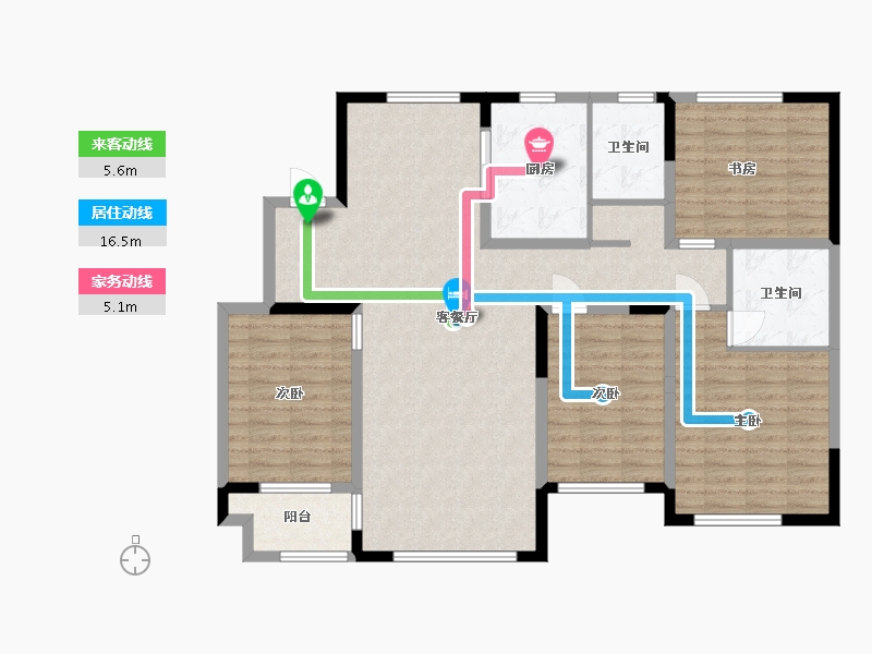 山东省-潍坊市-高创桃源-121.90-户型库-动静线