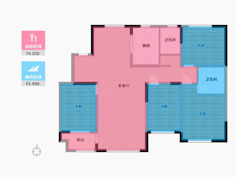 山东省-潍坊市-高创桃源-121.90-户型库-动静分区