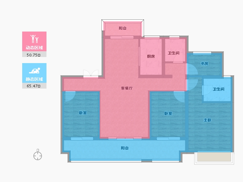 安徽省-六安市-时代悦府-104.04-户型库-动静分区