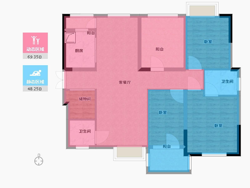 湖北省-孝感市-应城爱漫时光-105.01-户型库-动静分区