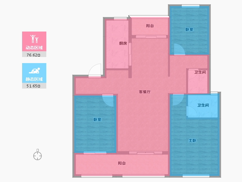 安徽省-六安市-天成金域华里-115.82-户型库-动静分区