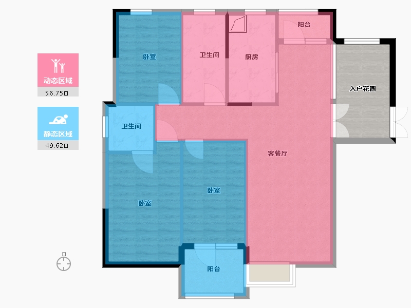 湖北省-孝感市-应城爱漫时光-106.10-户型库-动静分区