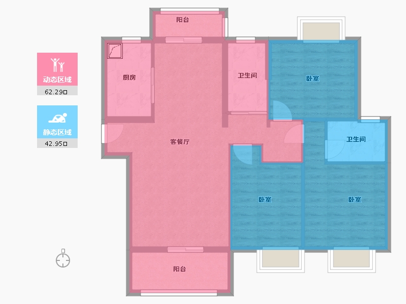 湖北省-孝感市-汉川公园新城二期-94.34-户型库-动静分区