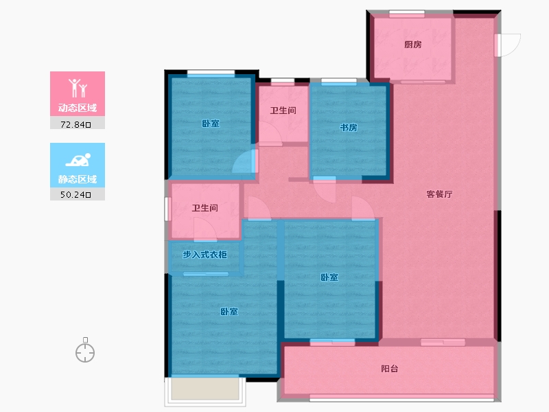 江苏省-无锡市-世茂璀璨蠡湖湾-110.01-户型库-动静分区