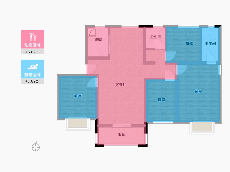 湖北省-孝感市-应城爱漫时光-81.29-户型库-动静分区