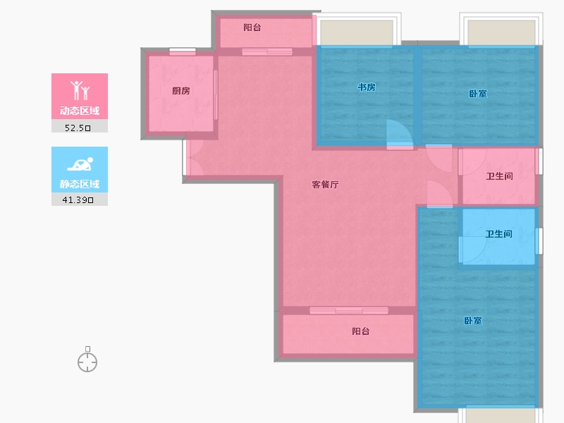 湖北省-孝感市-金域国际-83.93-户型库-动静分区