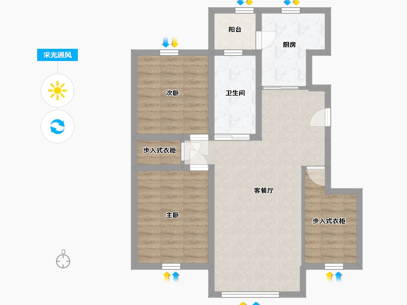 吉林省-长春市-恒泰郡城-81.52-户型库-采光通风