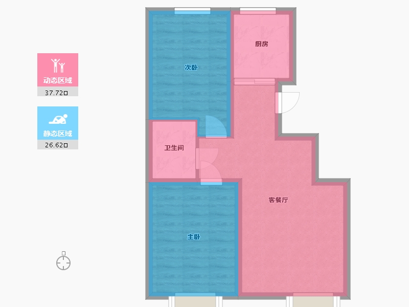 吉林省-长春市-万晟和府-57.15-户型库-动静分区