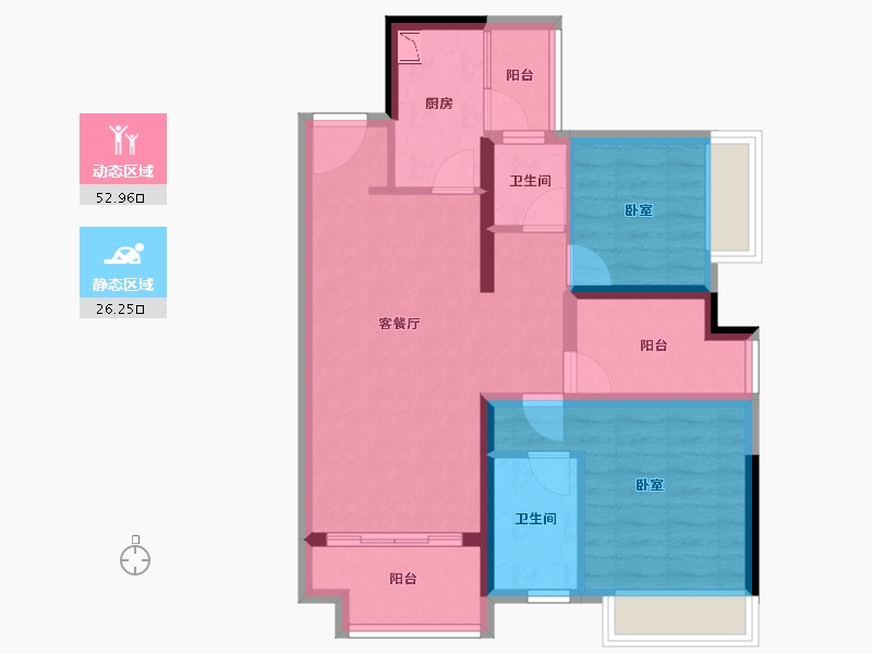 广东省-广州市-新城招商誉府-69.49-户型库-动静分区