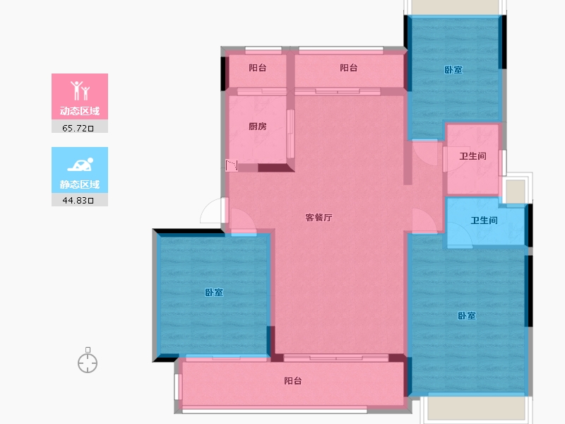 广东省-广州市-中海新城公馆-99.57-户型库-动静分区